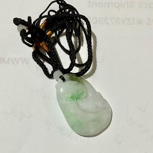 Certified A Grade 2-Colors Hand Carved Jade Pendant -  140545